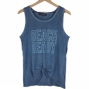 LULU SIMON STUDIO Tank Top Distressed Knot Front Beach Ready Graphic Size Small